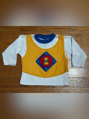 Vintage 1980’s Buster Brown Boys (24M) Basketball Jersey with Long Sleeve Tee